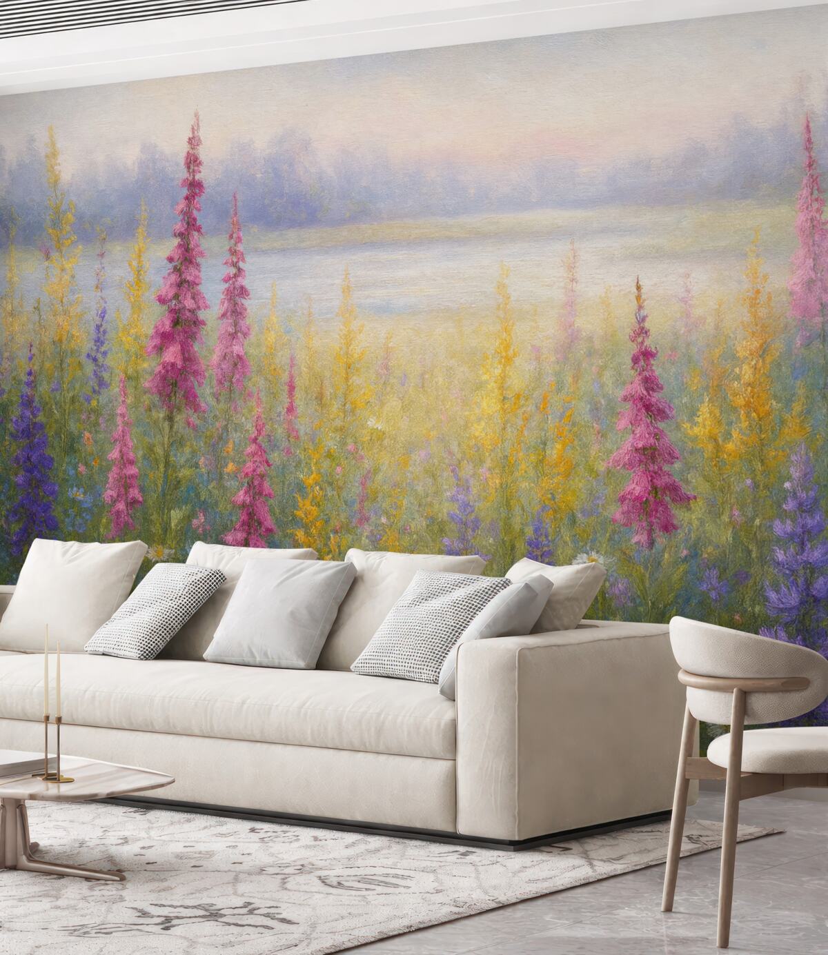 Fototapeta Kwiatowa łąka, malarstwo olejne.