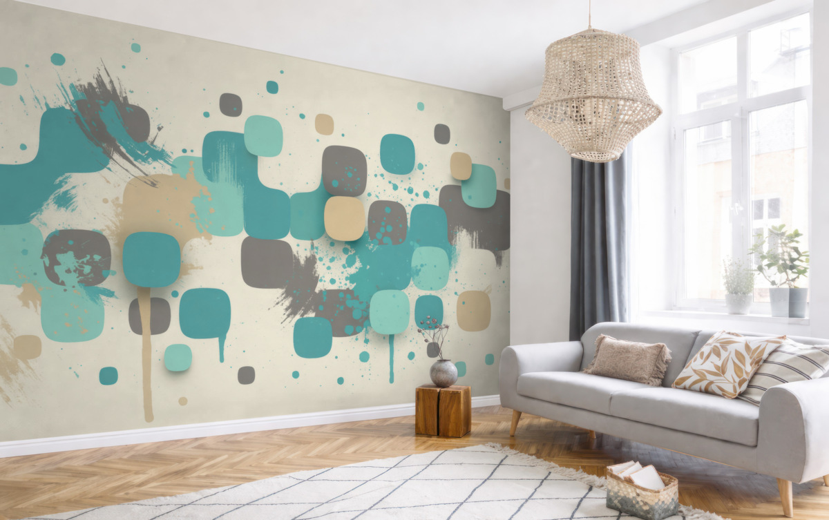 Fototapeta Abstrakcyjne formy w kojących odcieniach.