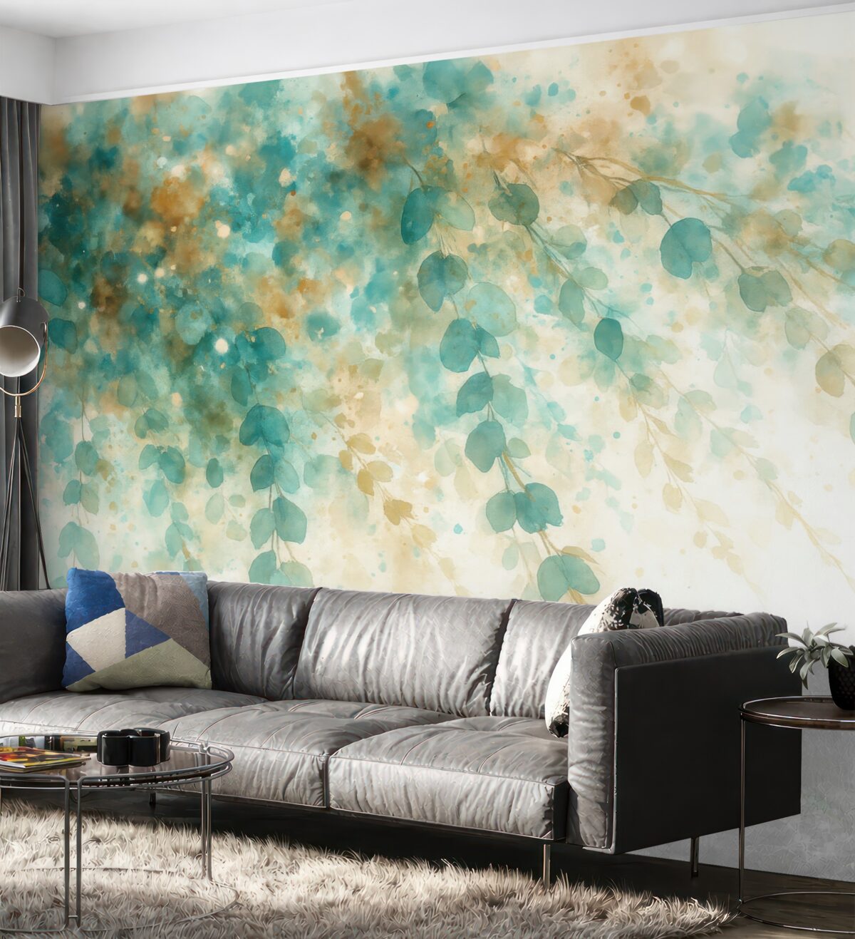 Fototapeta Liście malowane akwarelą.