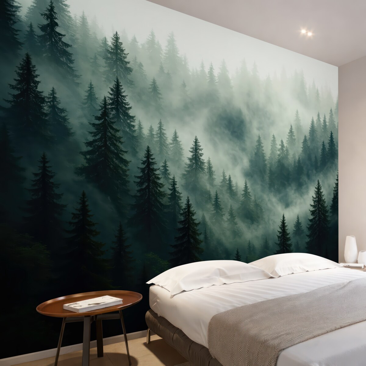 Fototapeta Zamglony poranek, las.