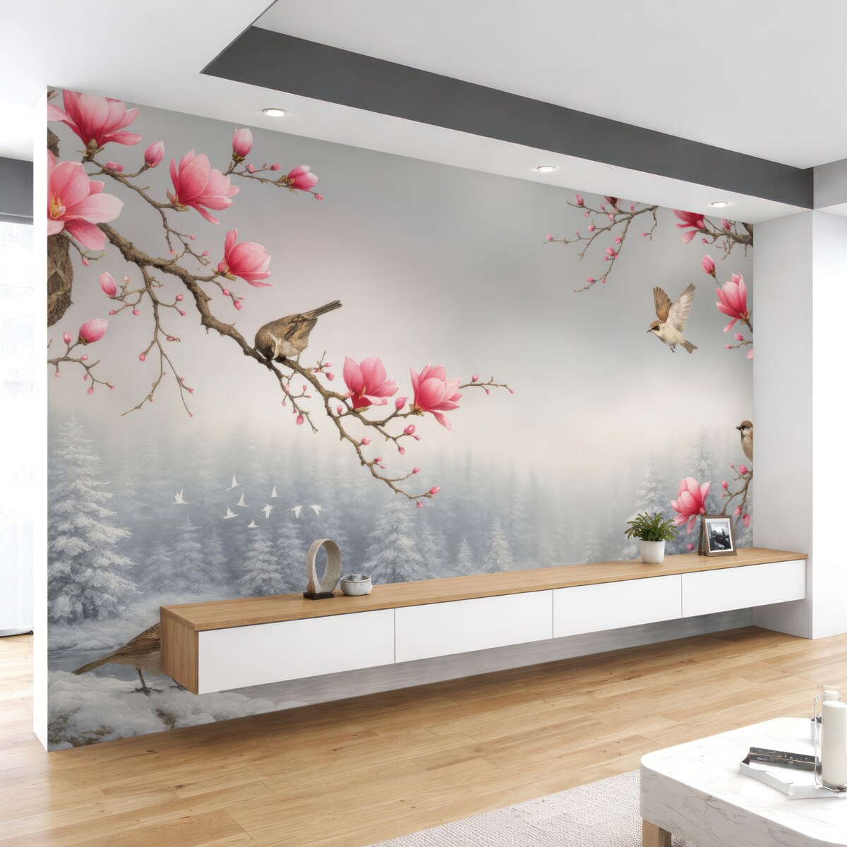 Fototapeta Kwiat, w kolorze białym i fioletowym.