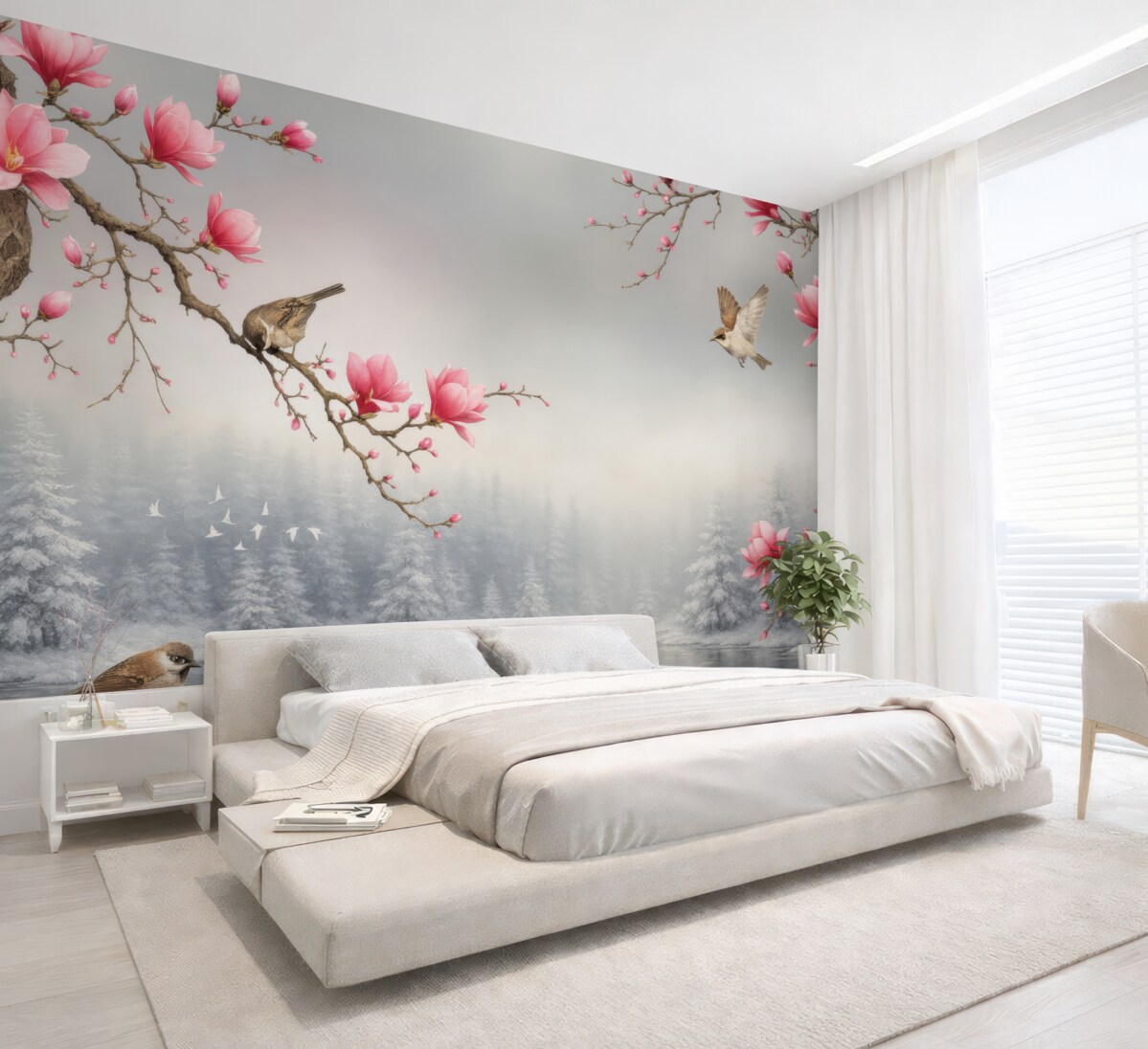 Fototapeta Kwiat, w kolorze białym i fioletowym.