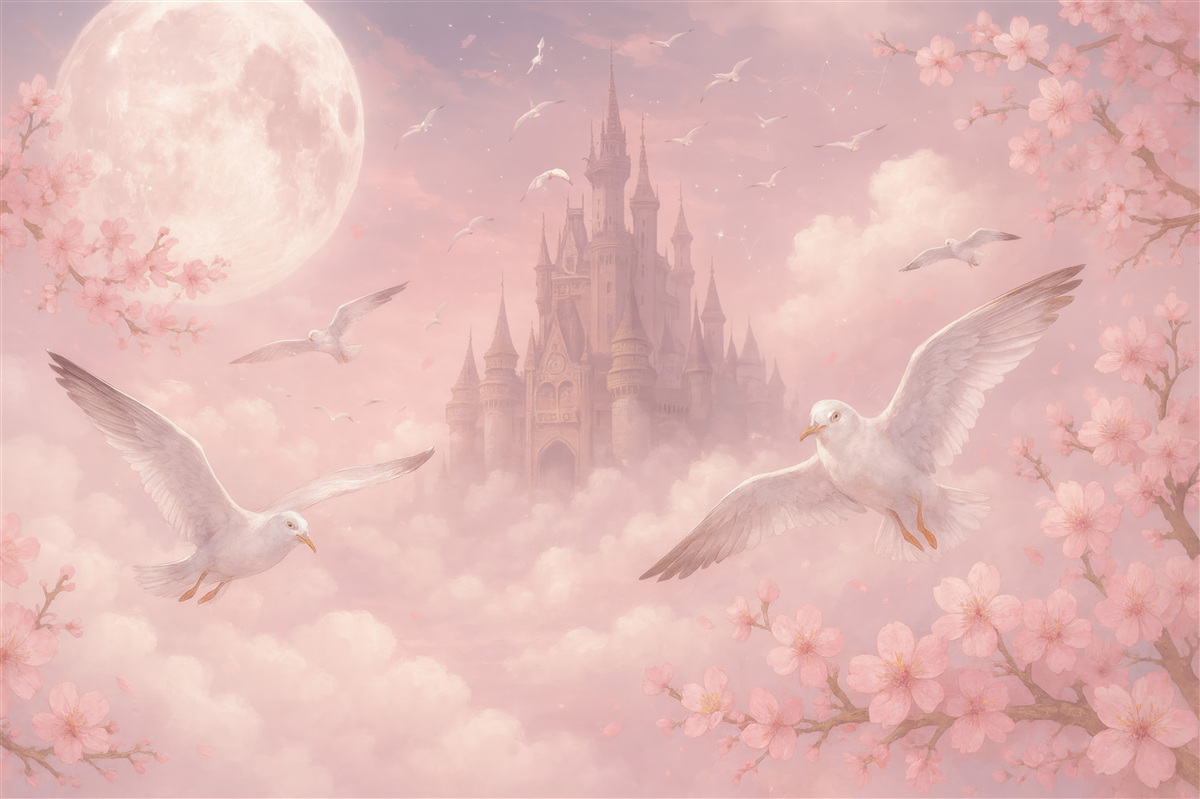 Fototapeta Chmura, róż i dzieło sztuki.