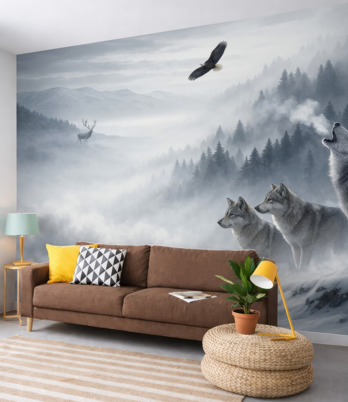 Fototapeta Wilki w borze.