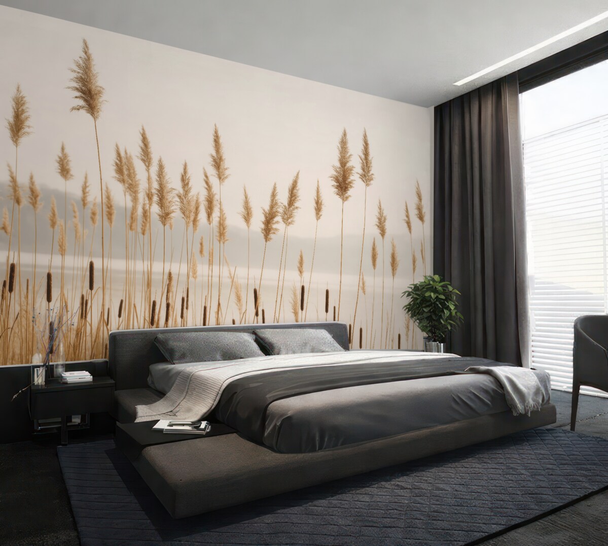 Fototapeta Trzciny oraz ożypałek.