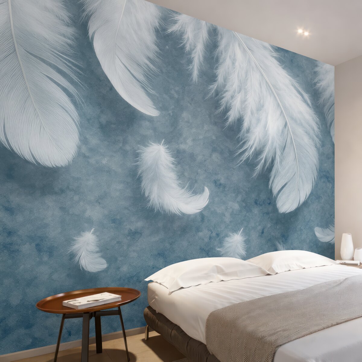 Fototapeta Subtelne pióra na gładkiej nawierzchni.