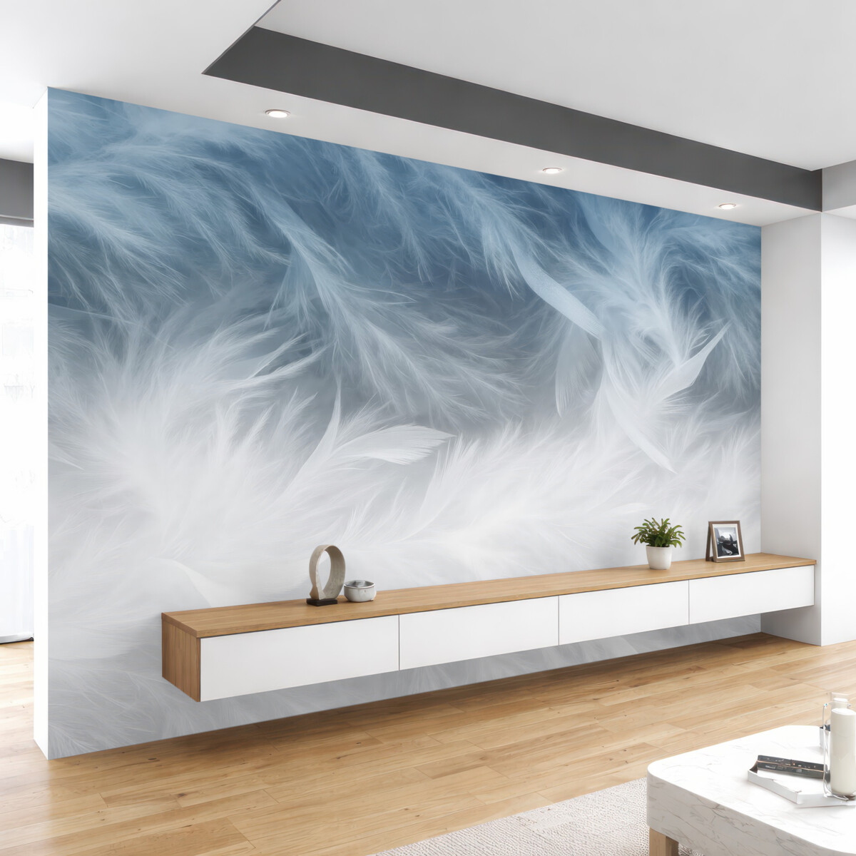 Fototapeta Niebieskie pióra.