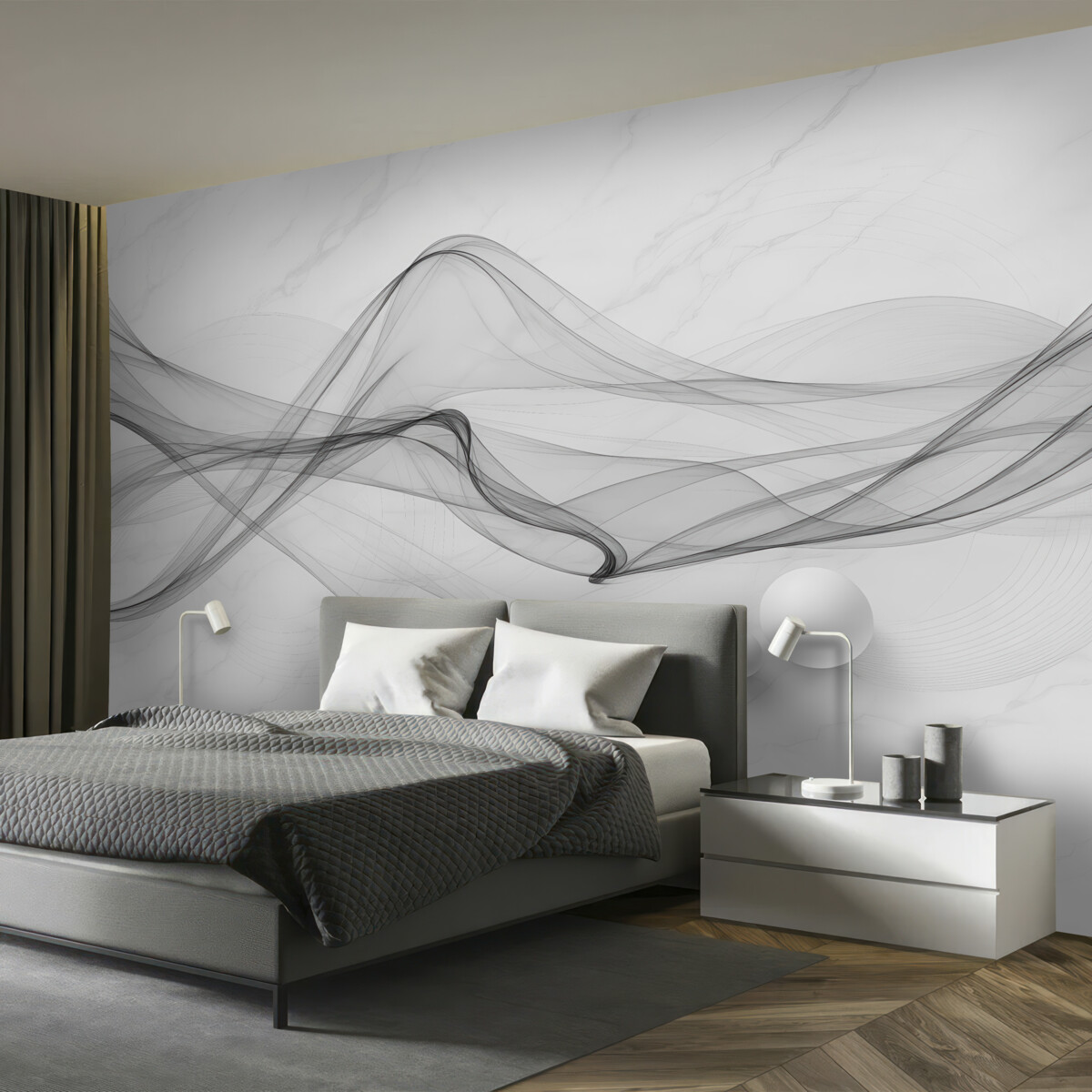 Fototapeta Zamglenie w nitkach na marmurze.