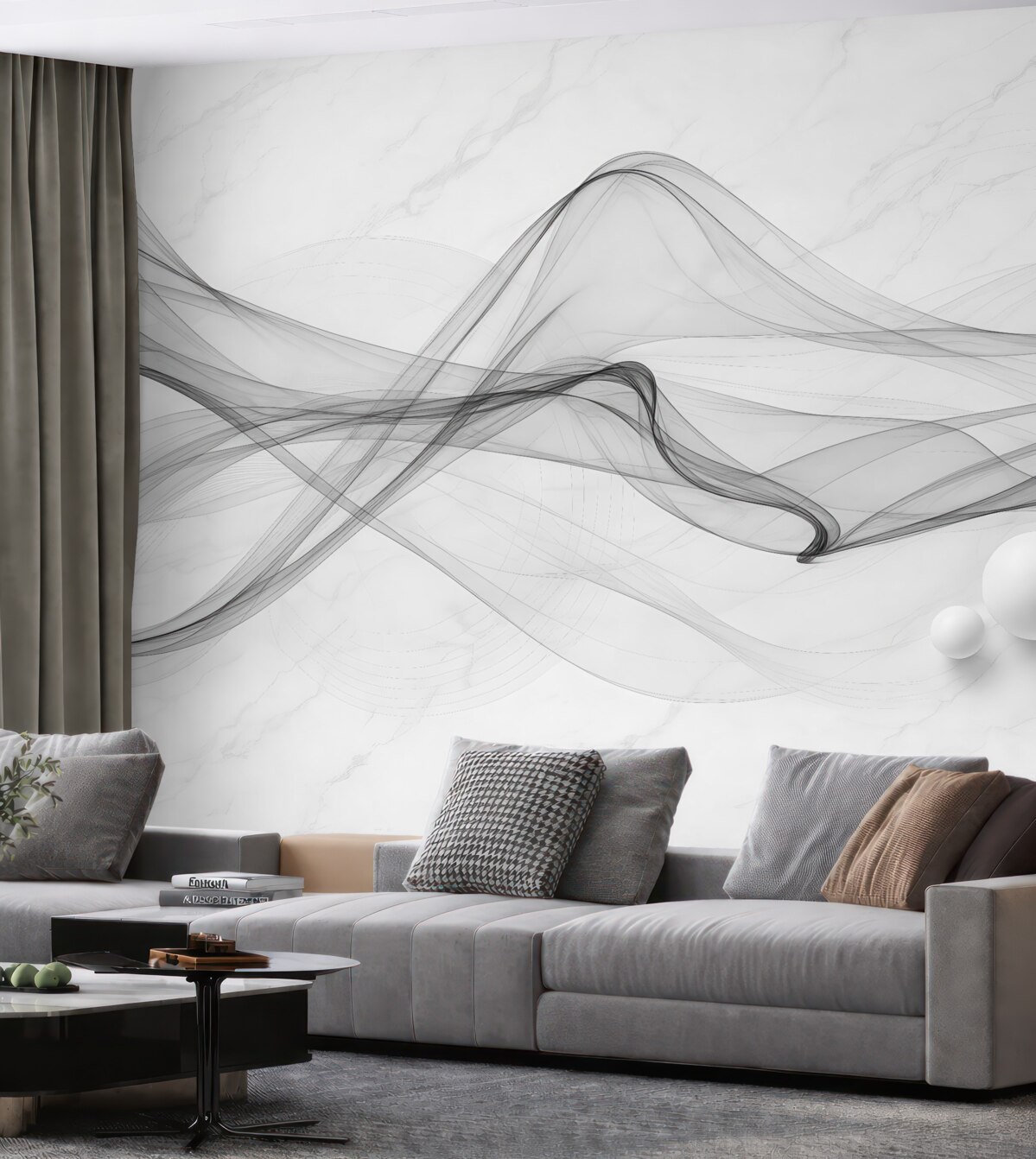 Fototapeta Zamglenie w nitkach na marmurze.