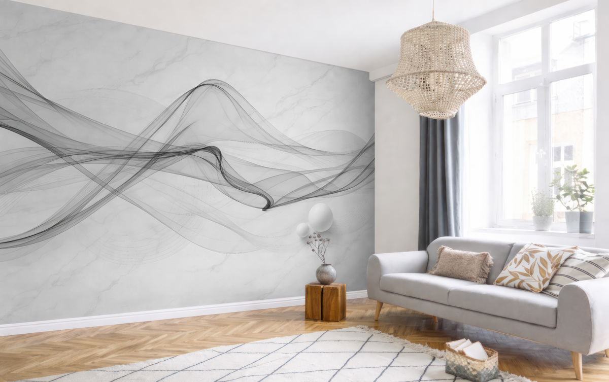 Fototapeta Zamglenie w nitkach na marmurze.