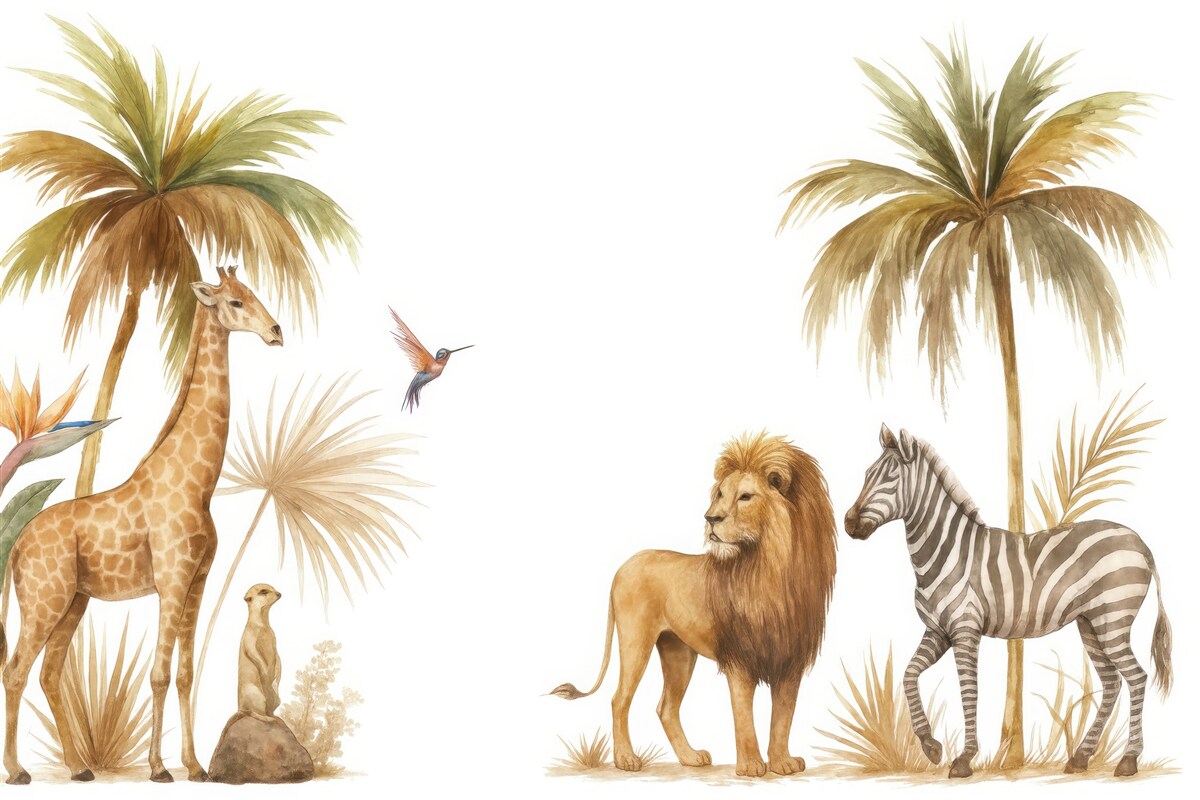 Fototapeta Naturalne otoczenie pod tropikalnymi palmami.