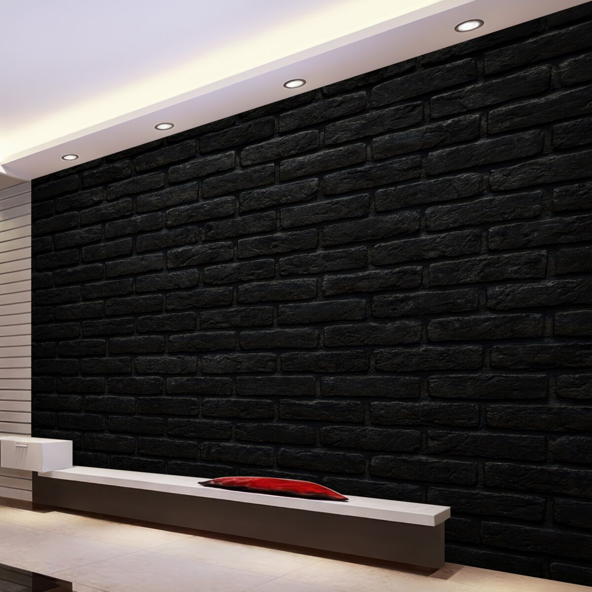 Fototapeta Tapeta w czarnej cegle.