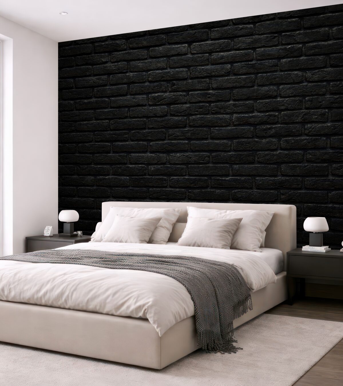 Fototapeta Tapeta w czarnej cegle.