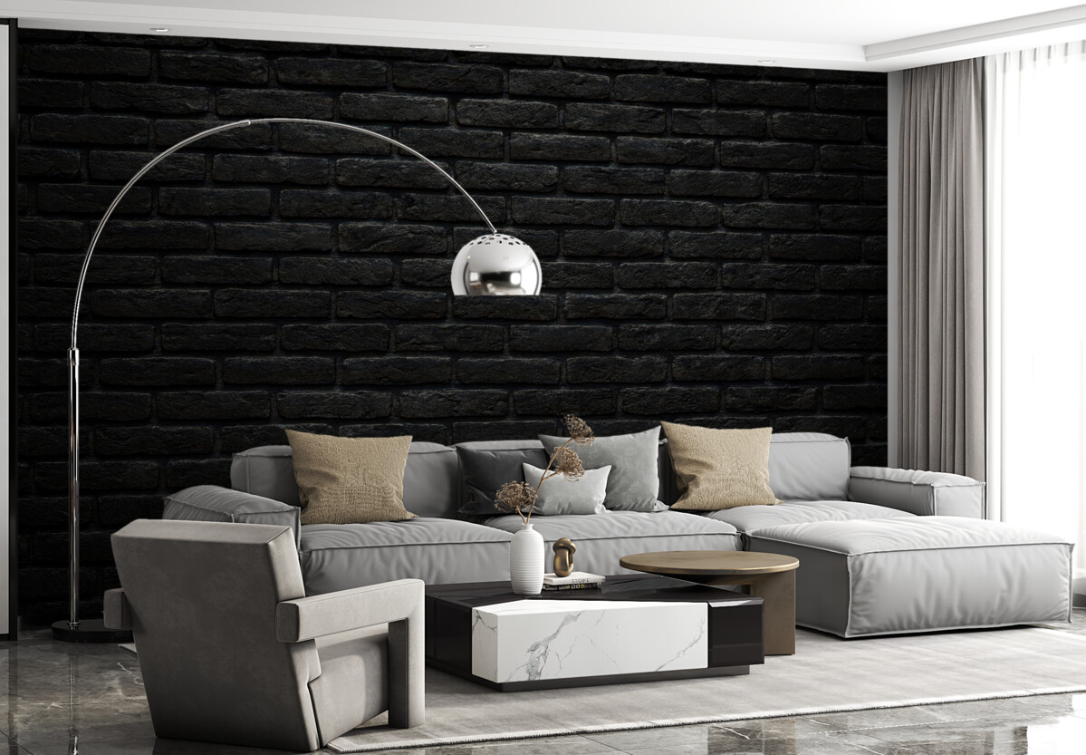 Fototapeta Tapeta w czarnej cegle.