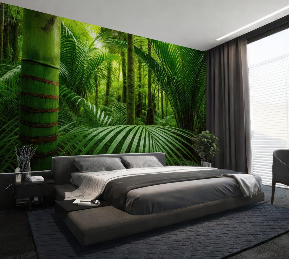 Fototapeta Puszysta zieleń w gęstym lesie.