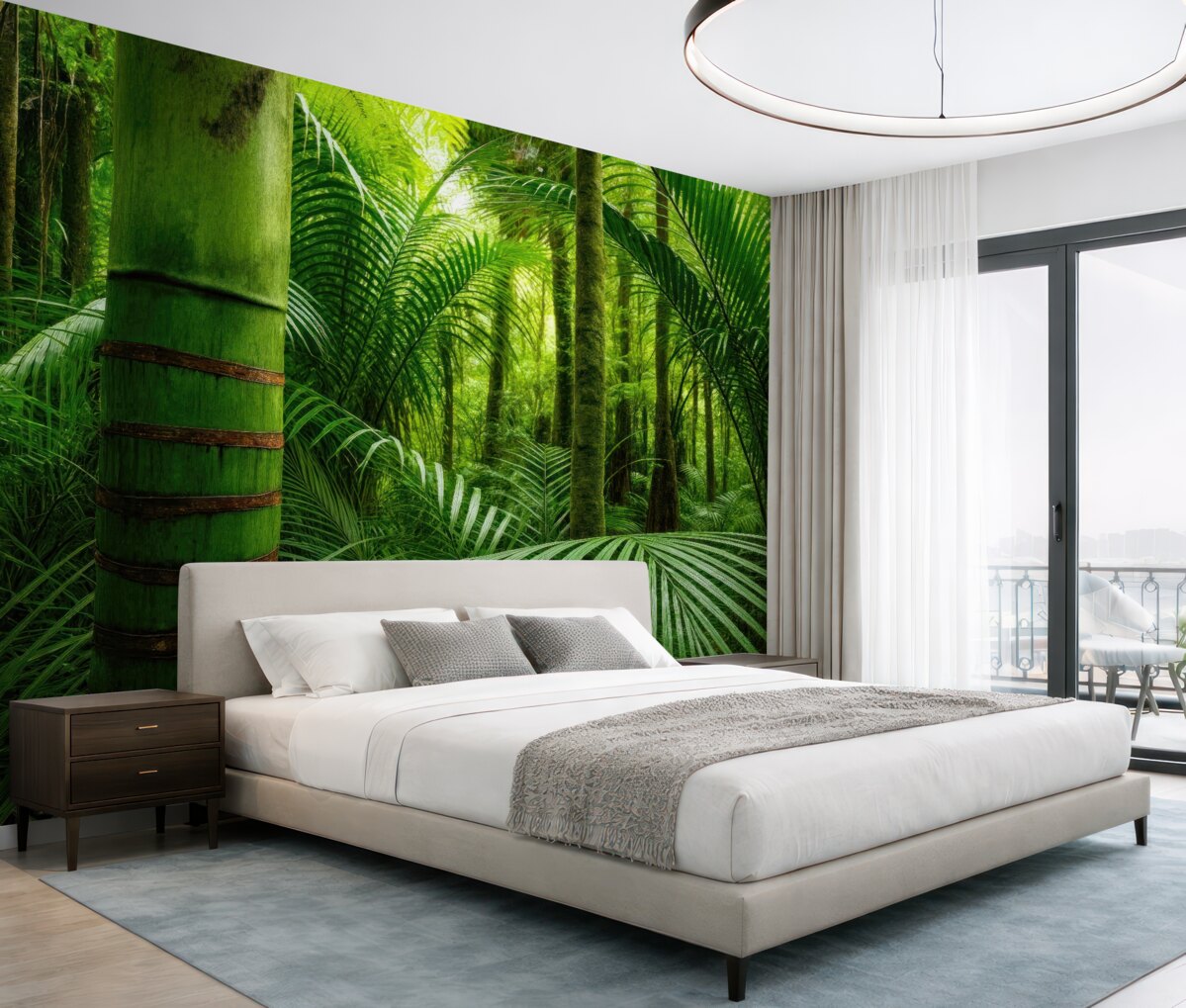 Fototapeta Puszysta zieleń w gęstym lesie.