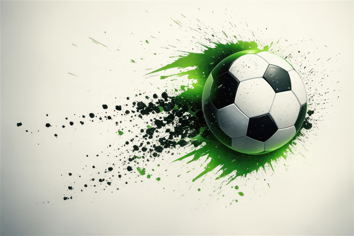 Fototapeta Futbol pozostawia zielone ślady.