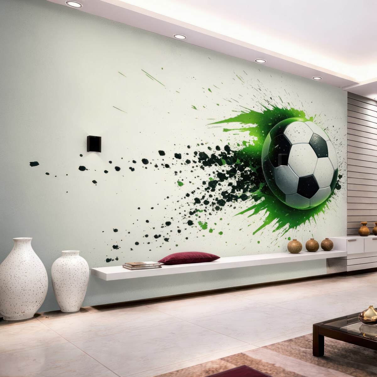 Fototapeta Futbol pozostawia zielone ślady.