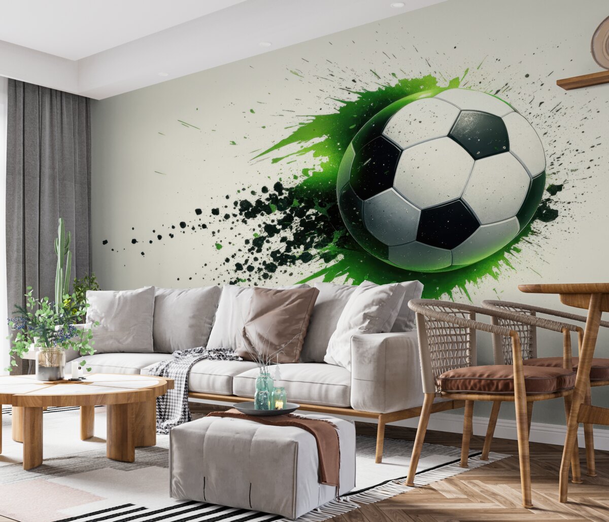 Fototapeta Futbol pozostawia zielone ślady.