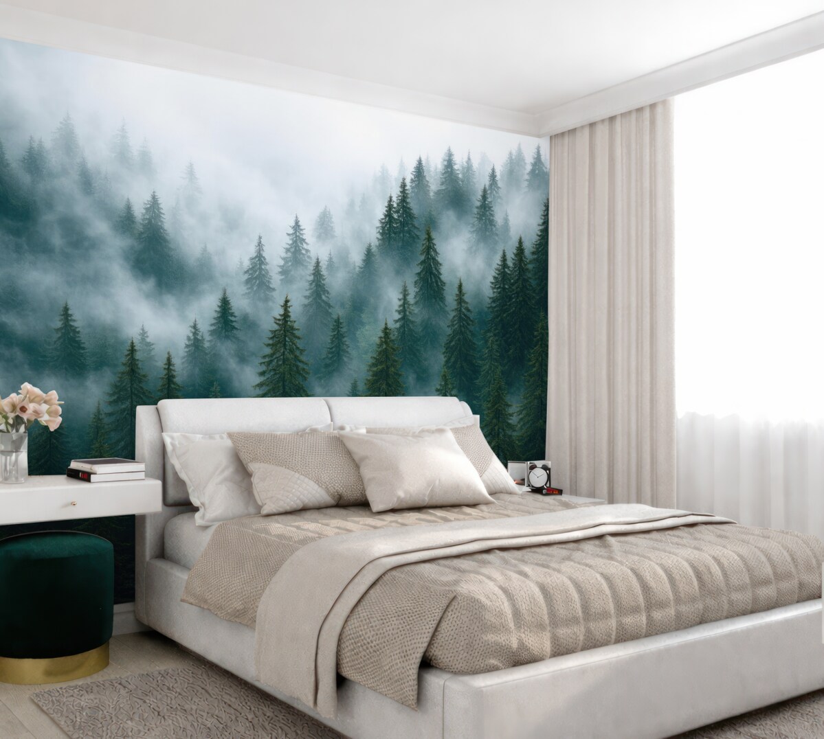 Fototapeta Zamglony las.