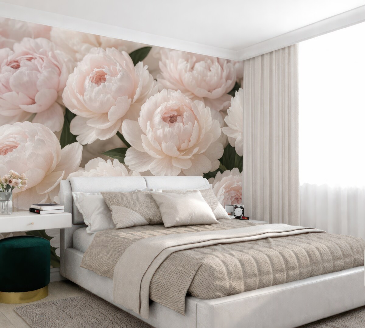 Fototapeta Jasno-różowe piwonie.