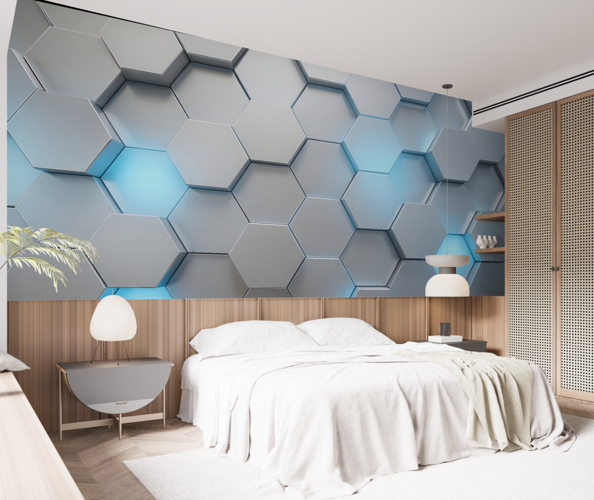 Fototapeta Plastry objętościowe z oświetleniem.