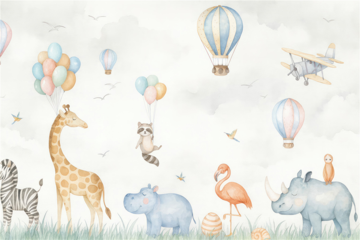 Fototapeta Cudowne zwierzęta i baloniki.