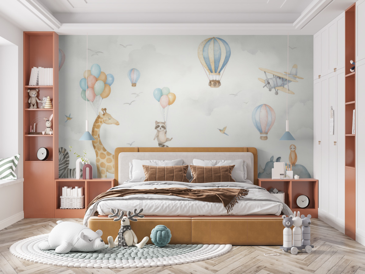 Fototapeta Cudowne zwierzęta i baloniki.