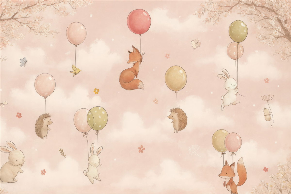 Fototapeta Balony z gorącym powietrzem w obłokach.