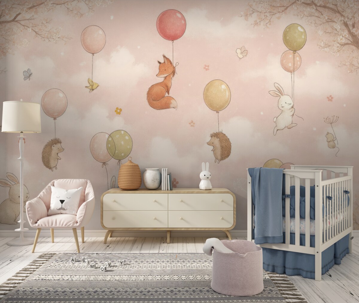 Fototapeta Balony z gorącym powietrzem w obłokach.