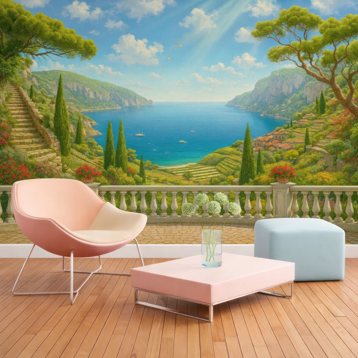 Fototapeta Roślina, obłok i niebo.