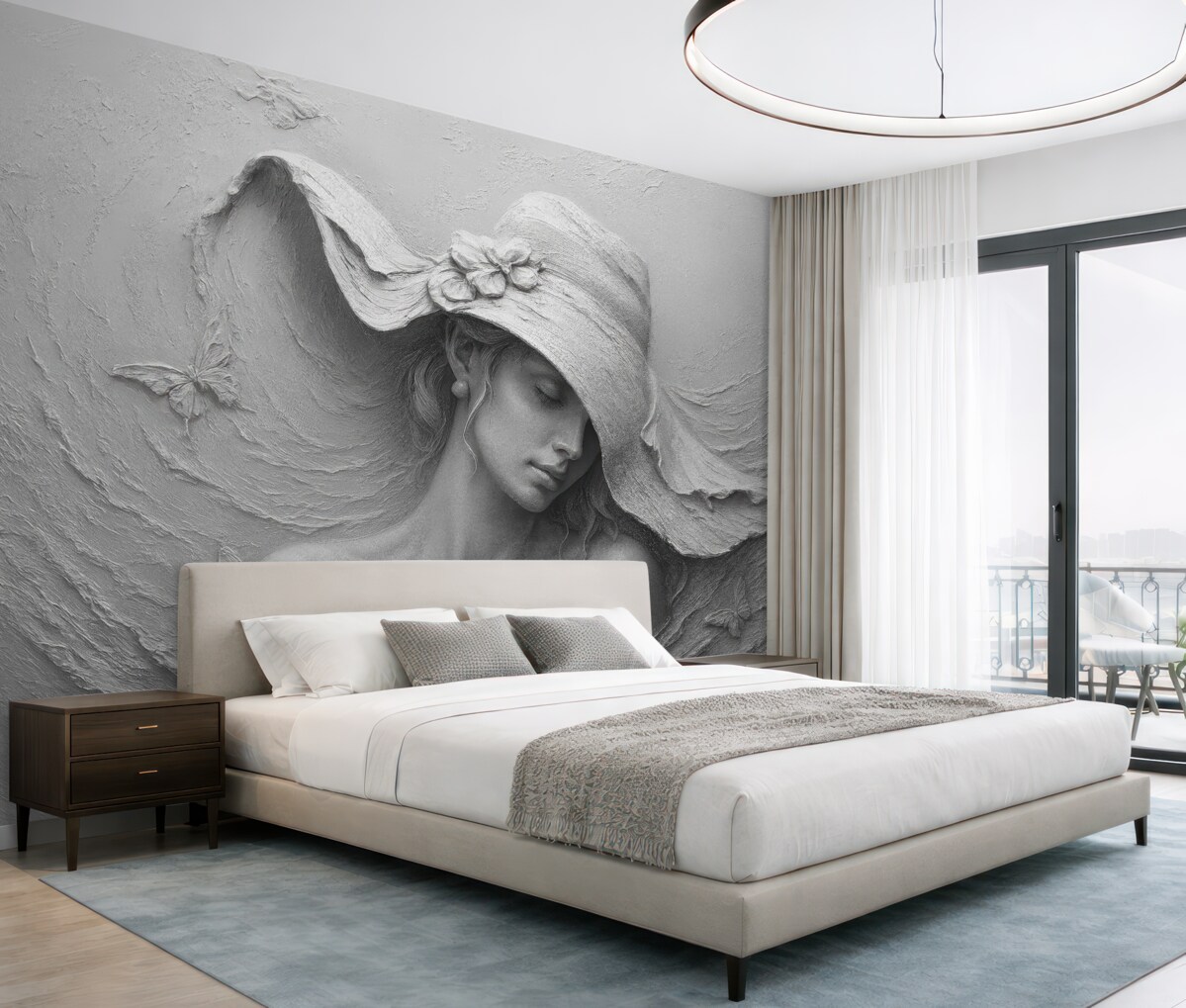 Fototapeta Kobieta w trójwymiarowym kapeluszu.