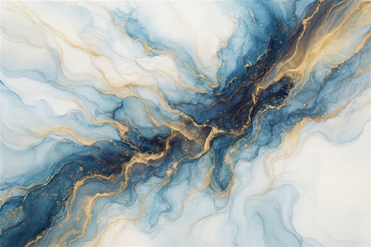 Fototapeta Biało-niebieski kamień, ciecz.