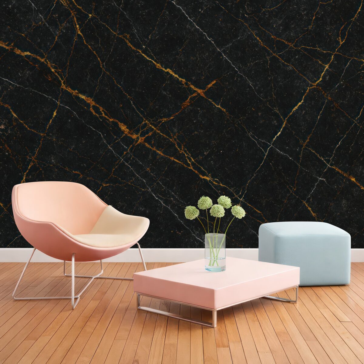 Fototapeta Czarny marmur z prążkami.