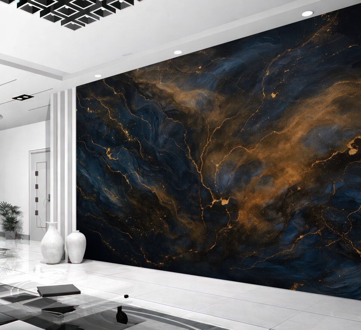 Fototapeta luksusowy niebieski kamień marmurowy z żyłkami