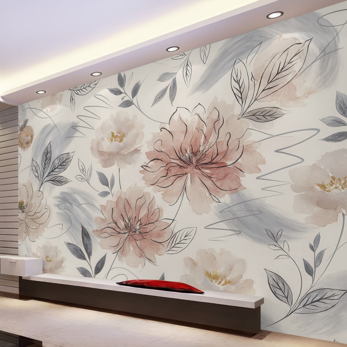 Fototapeta Kwiaty w akwareli.