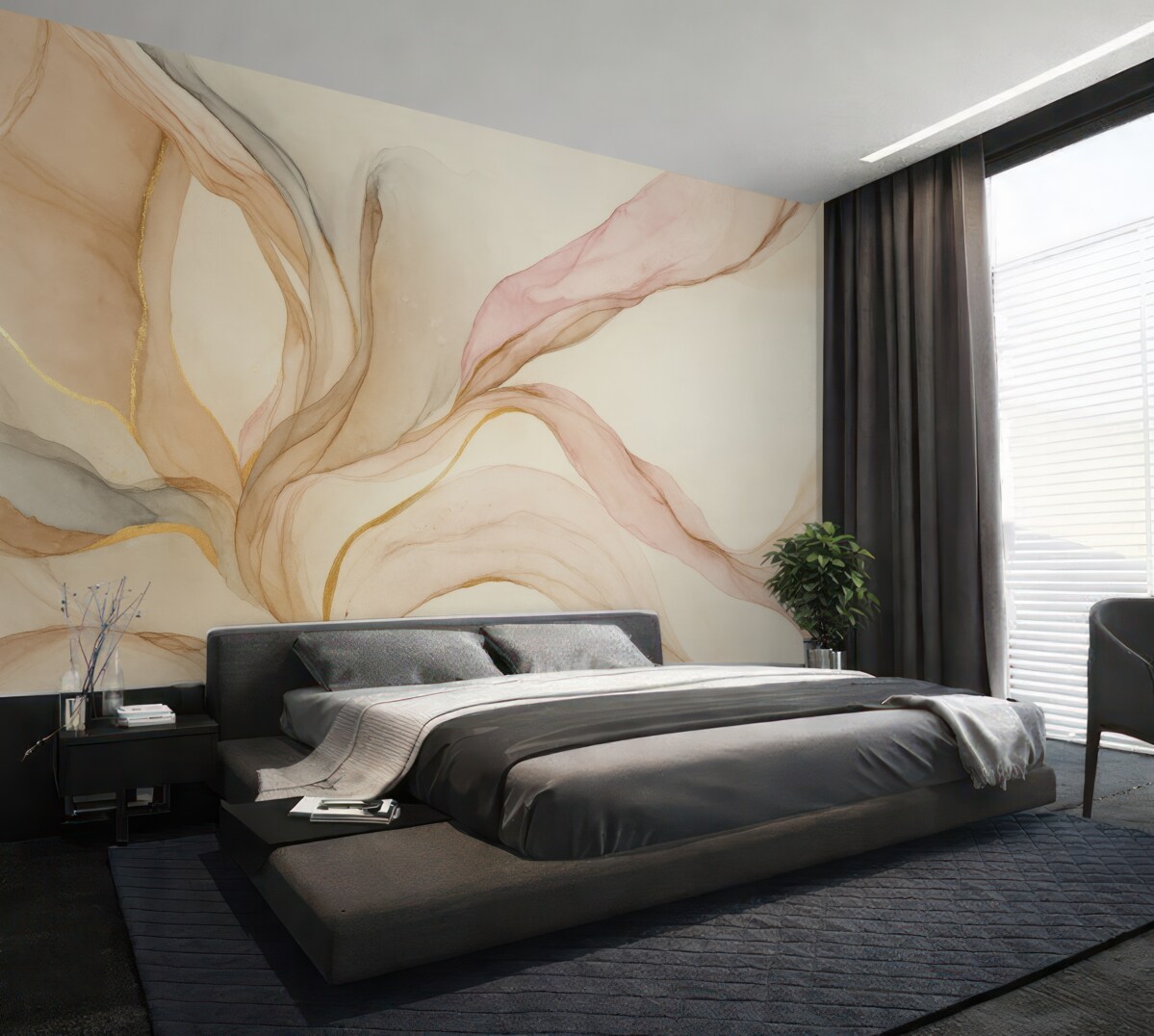 Fototapeta Farby płynne, efekt kamienia marmurowego.