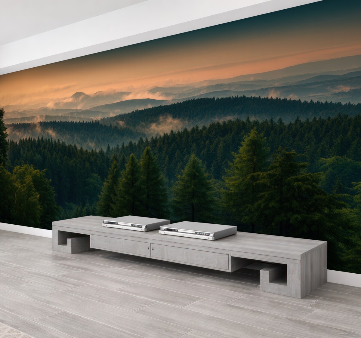 Fototapeta Drzewa w mgle.