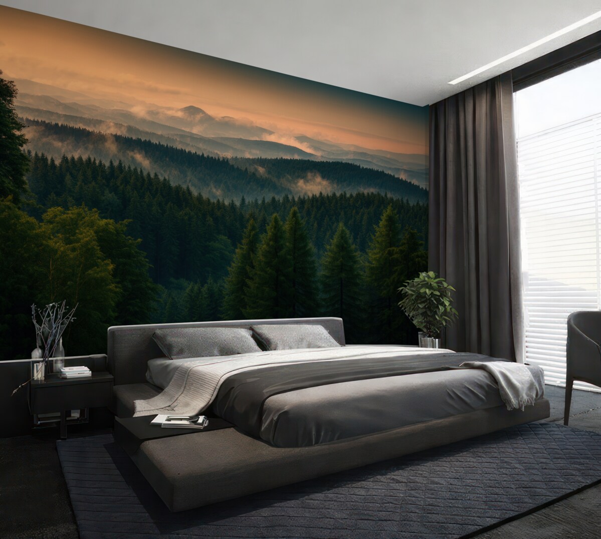 Fototapeta Drzewa w mgle.