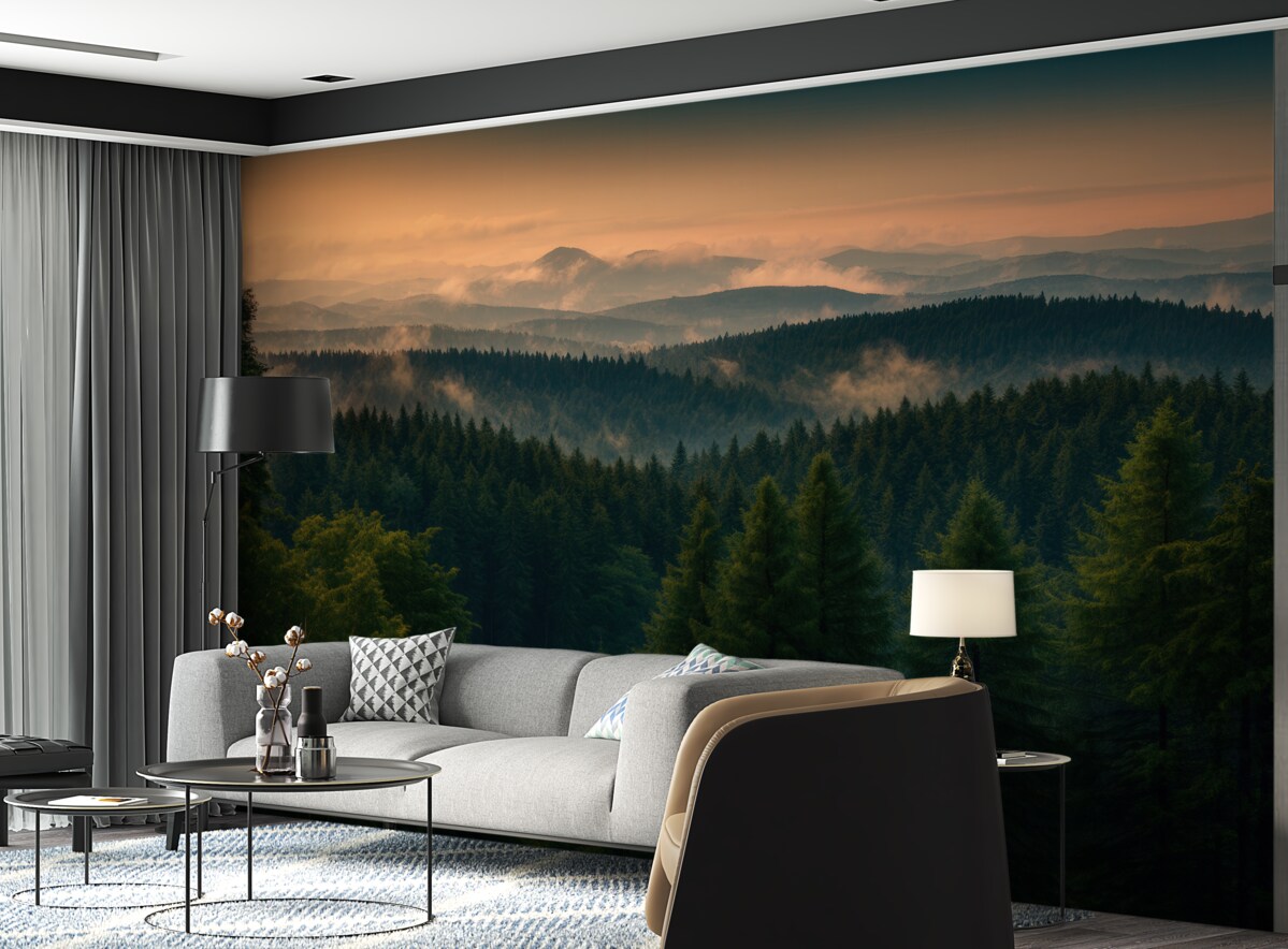 Fototapeta Drzewa w mgle.