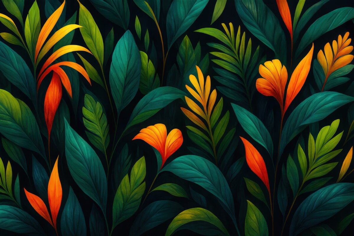 Fototapeta Świetlista tropikalna kniej.