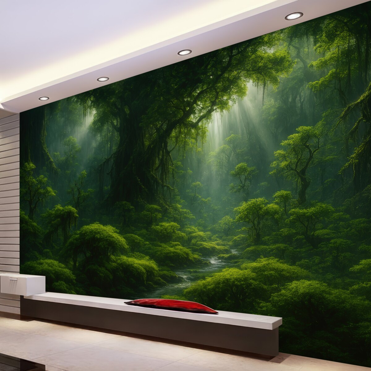 Fototapeta Naturalny pejzaż leśny.