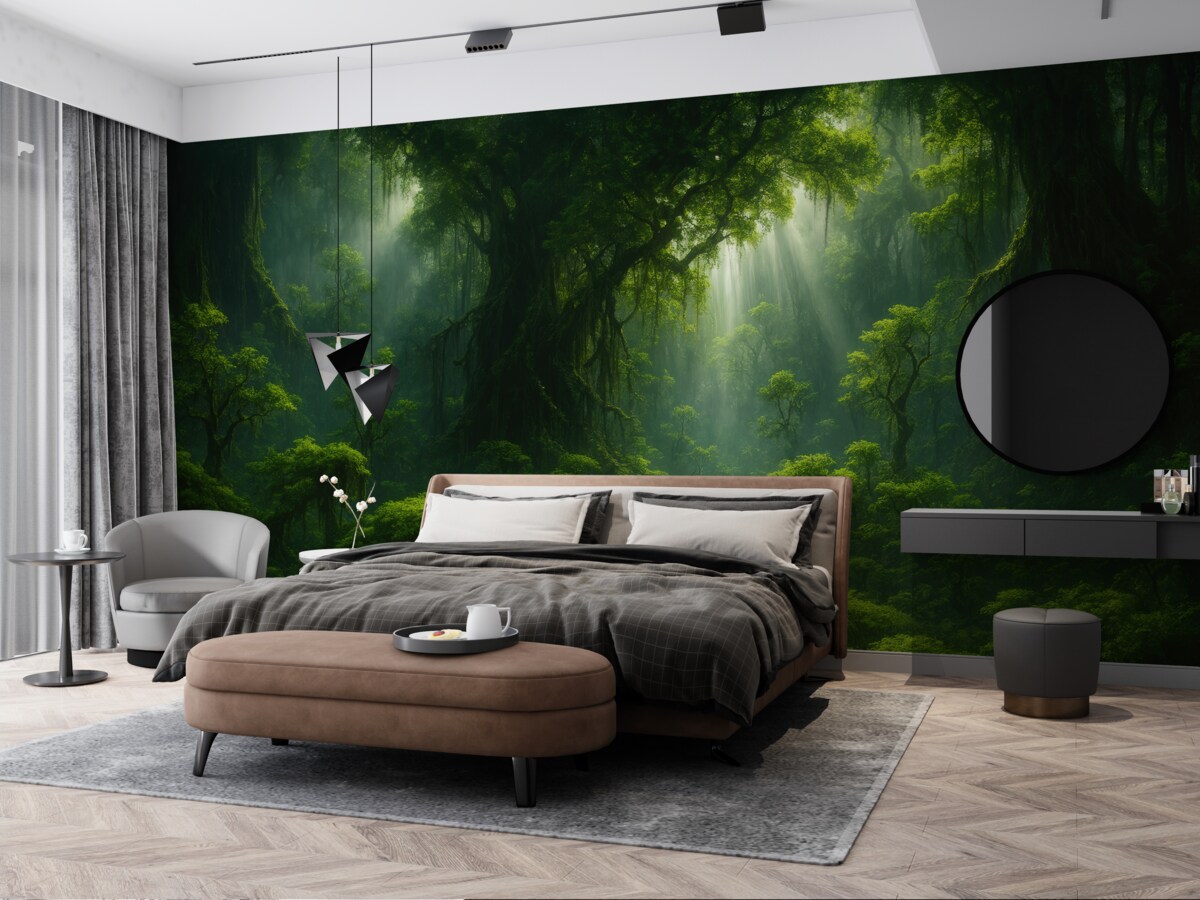 Fototapeta Naturalny pejzaż leśny.