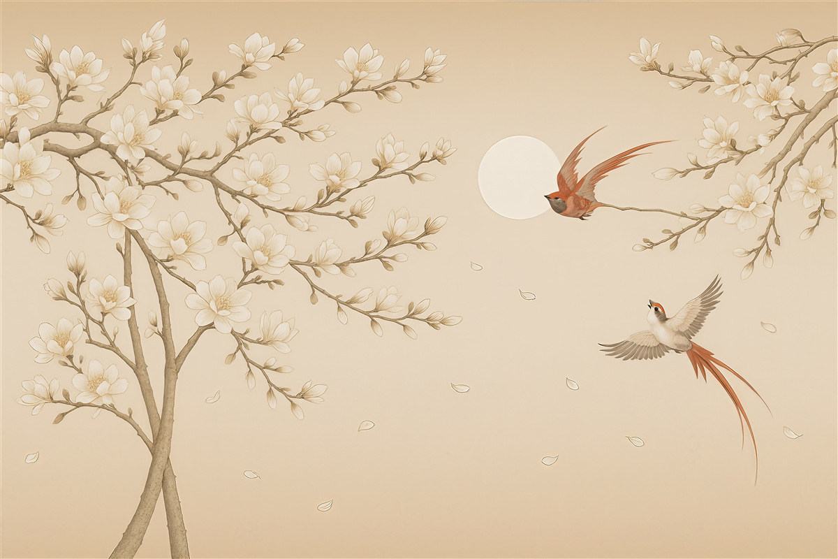 Fototapeta Ptaki w stylu chińskim.