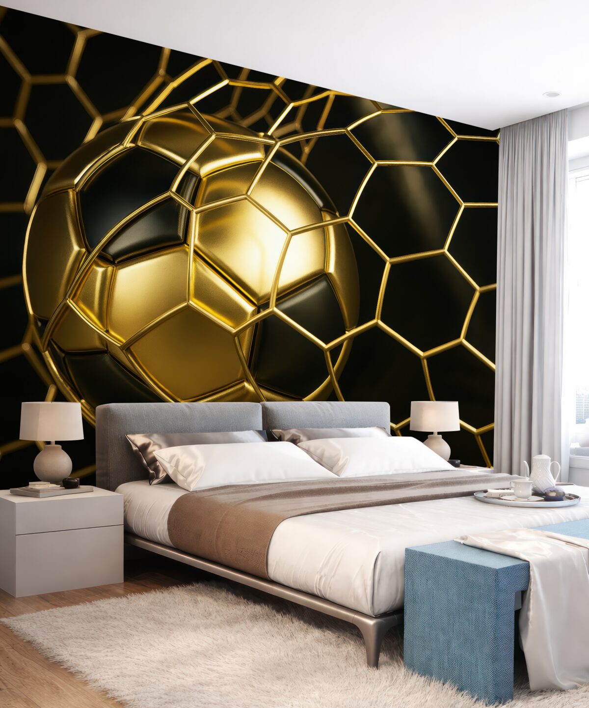 Fototapeta Kolejna piłka nożna w golu.