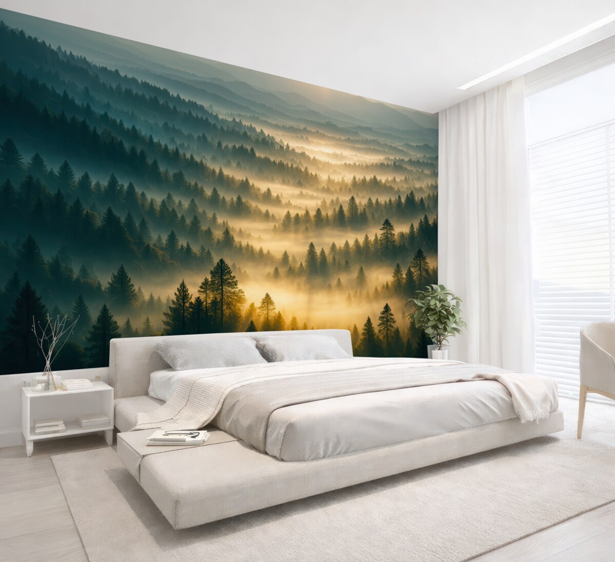 Fototapeta Zasłony mgły w lesie