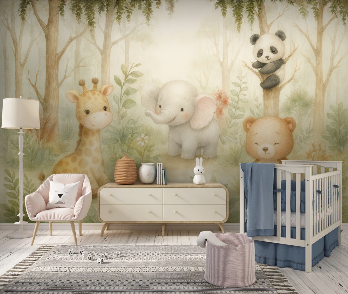 Fototapeta Urocze stworzenia badają cichy las.