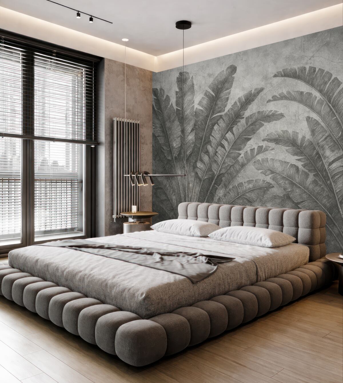 Fototapeta Tropikalne liście na skalnym tle.