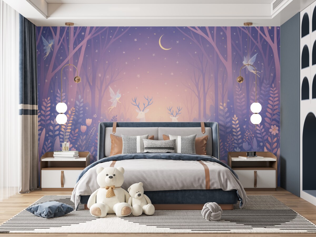 Fototapeta Nocne zabawy w zaczarowanym lesie.