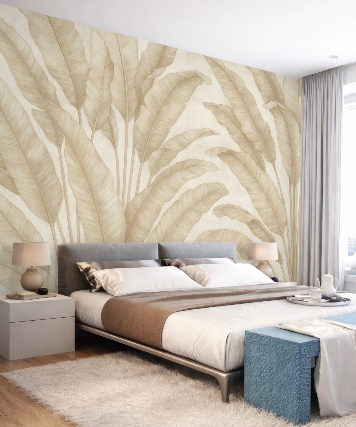 Fototapeta Modny wzór bananowych liści